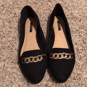 Black velvet flats